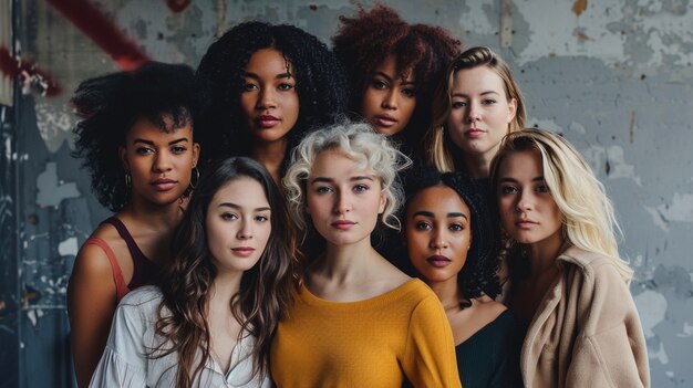 Retrato de mujeres diversas juntas