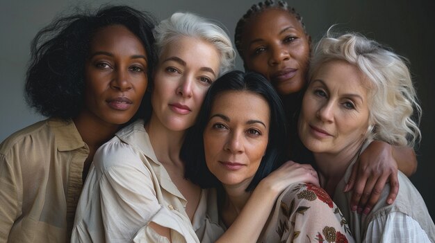 Retrato de mujeres diversas juntas