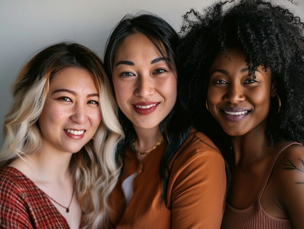 Retrato de mujeres diversas juntas