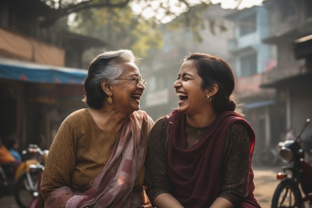 Retrato de mujeres indias sonrientes