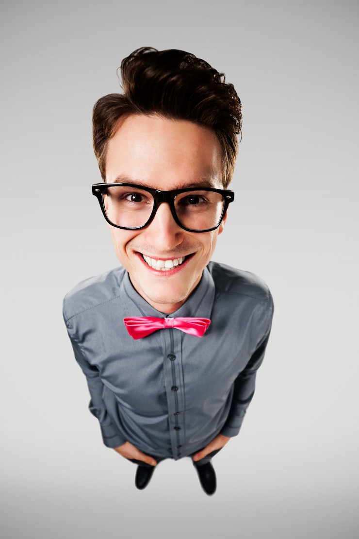 Foto gratuito retrato de nerd sonriente