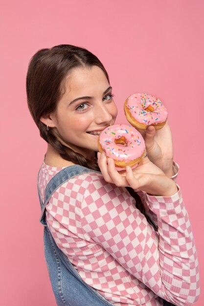 Retrato de niña adolescente de cerca