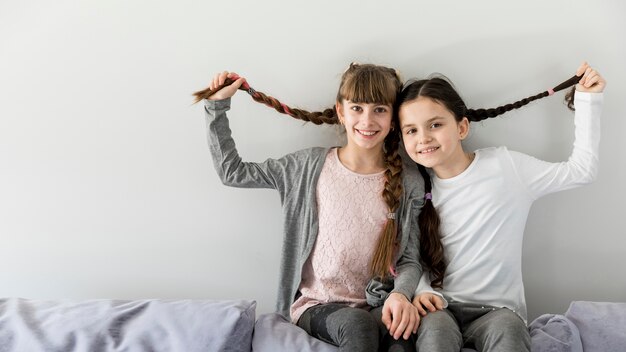 Retrato de niñas felices