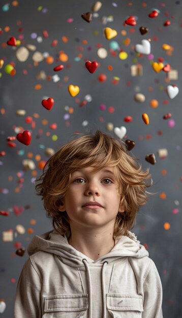 Retrato de un niño autista en un mundo de fantasía