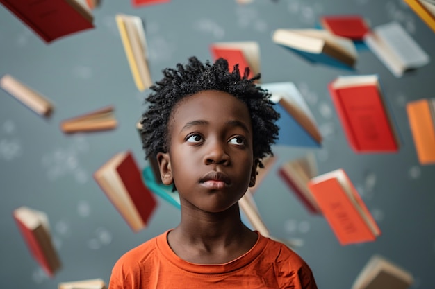 Retrato de un niño autista en un mundo de fantasía