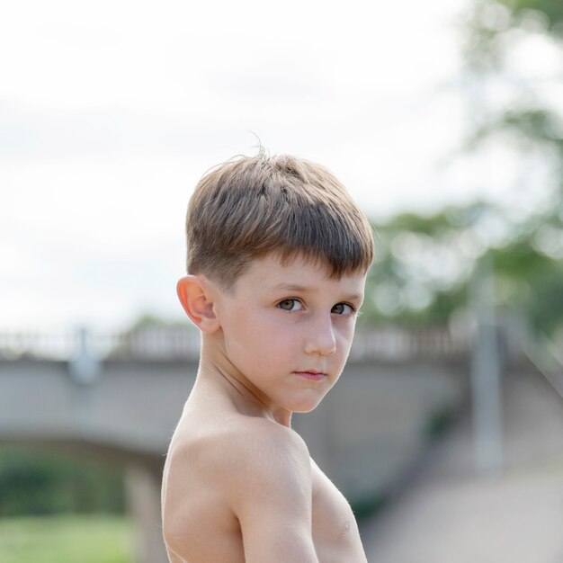 Retrato de niño de cerca