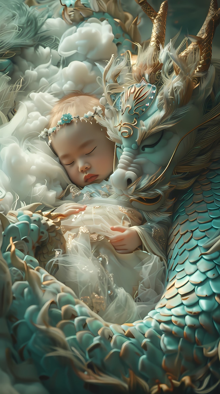 Foto gratuito retrato de un niño con un dragón de fantasía