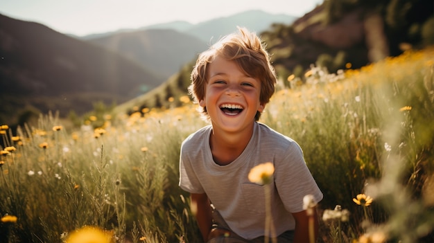 retrato, de, niño joven