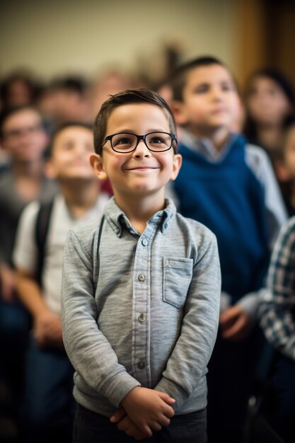 retrato, de, niño joven