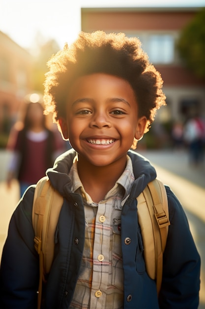 retrato, de, niño joven