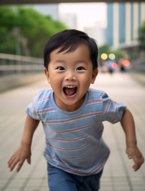 Foto gratuita retrato de un niño sorprendido