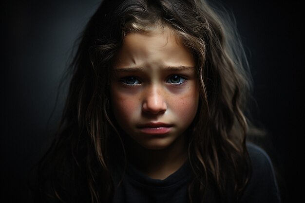 Retrato de un niño triste