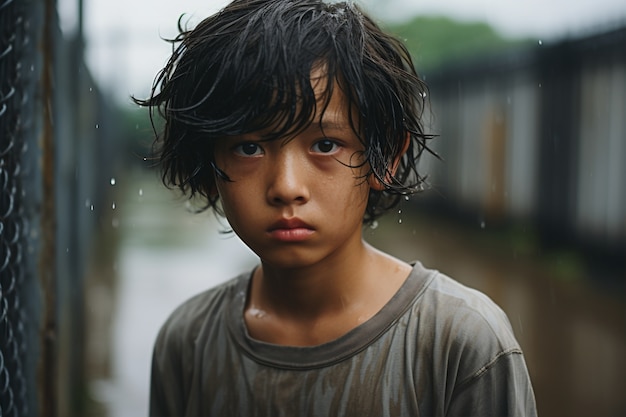 Retrato de un niño triste