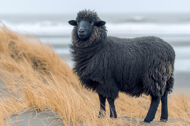 Foto gratuita retrato de oveja negra