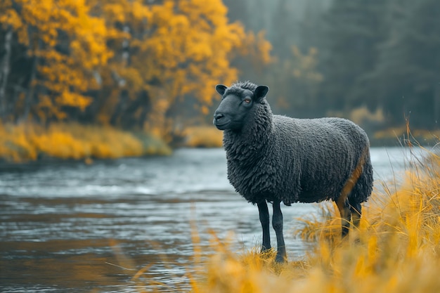 Foto gratuita retrato de oveja negra