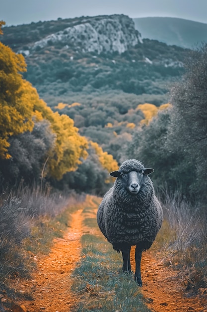 Foto gratuita retrato de oveja negra