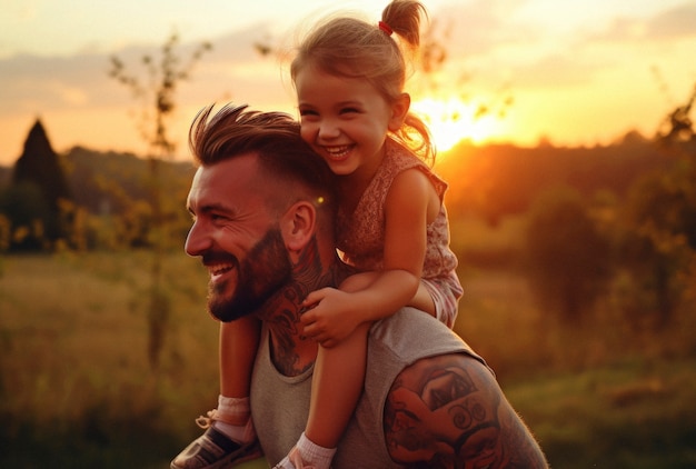 Foto gratuita retrato de un padre y su hijo felices