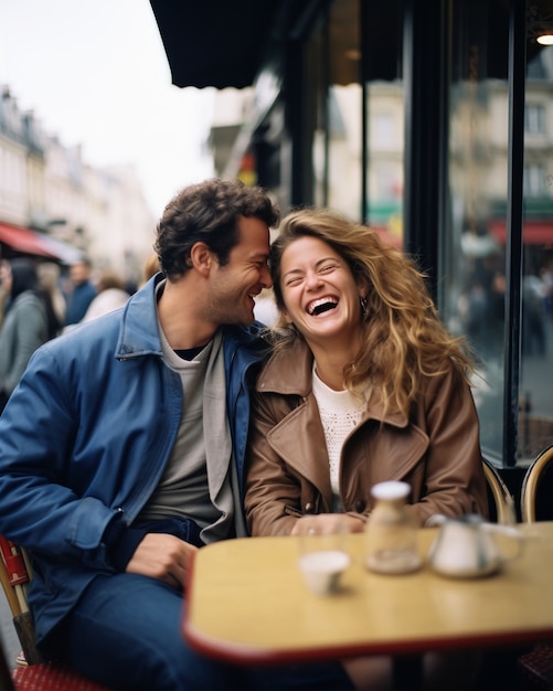 Foto gratuita retrato de una pareja divirtiéndose