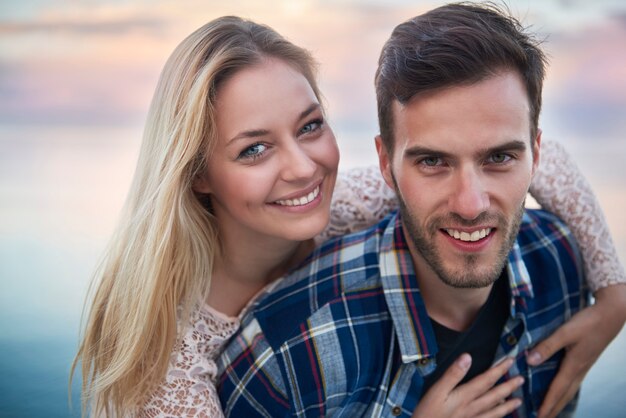 Retrato, de, pareja enamorada