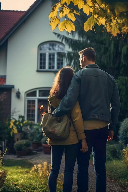 Retrato de una pareja milenaria que vive en el campo después de mudarse de la ciudad