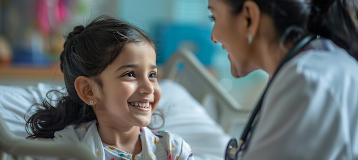 Foto gratuito retrato de una pediatra en el trabajo