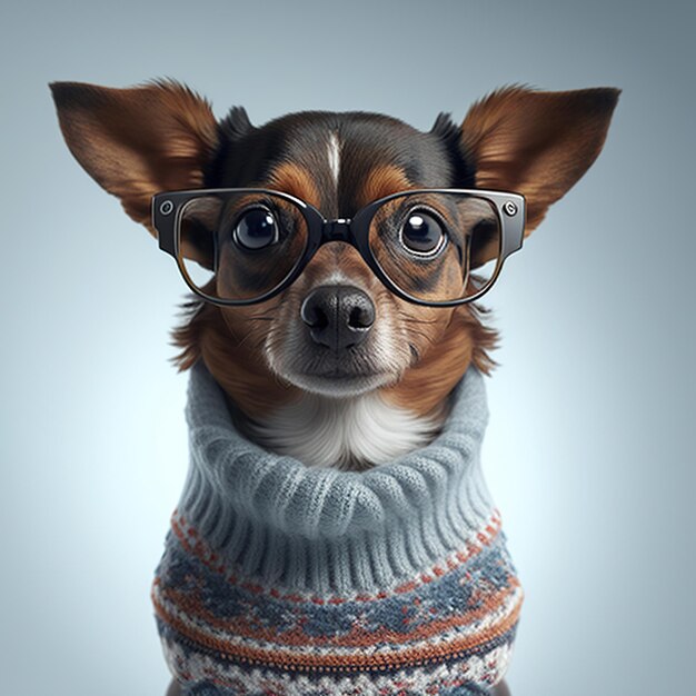 Retrato de un perro aislado en blanco Creado con IA generativa