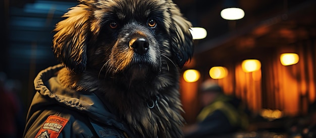 Foto gratuita retrato de un perro chow chow en la ciudad