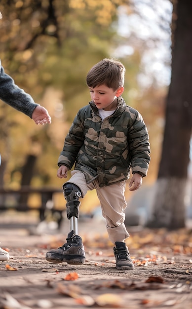 Foto gratuita retrato de una persona con una parte biónica del cuerpo futurista