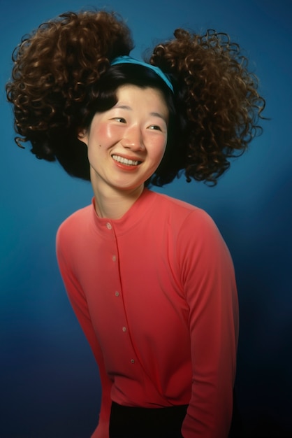 Foto gratuita retrato de una persona con una peluca graciosa.