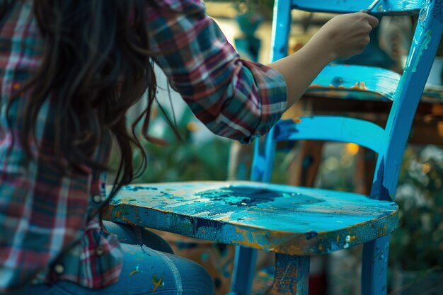 Retrato de una persona que hace artes y artesanías