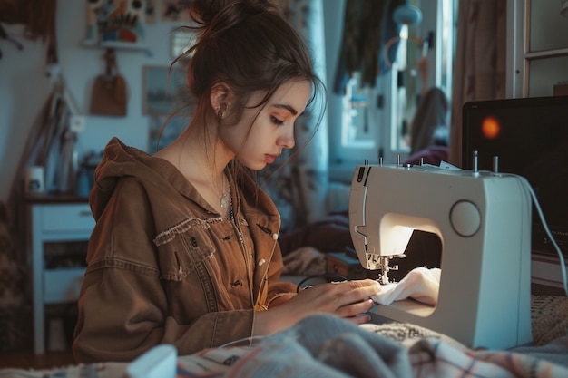 Retrato de una persona que hace artes y artesanías
