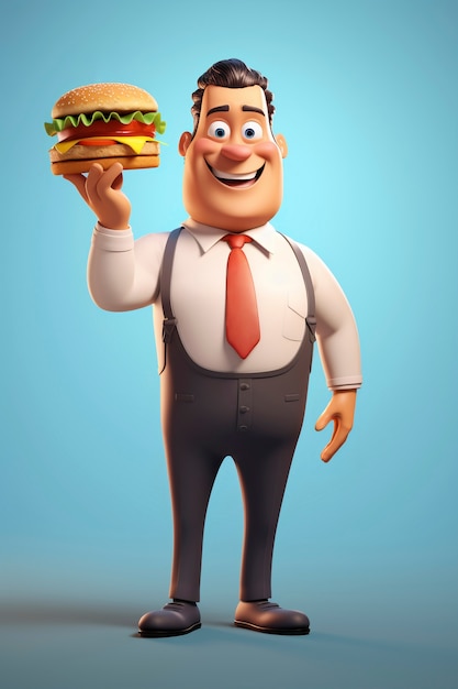 Foto gratuita retrato de una persona que sostiene una hamburguesa de comida rápida