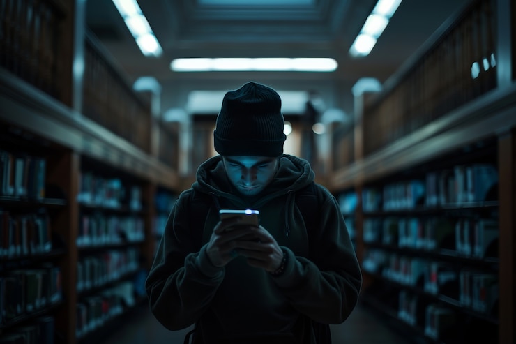 Foto gratuito retrato de una persona que sufre de ciberenfermedad por usar un dispositivo tecnológico durante demasiado tiempo