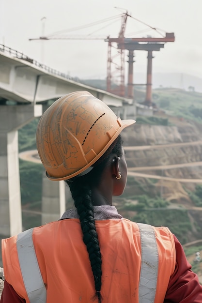 Retrato de una persona que trabaja en la industria de la construcción