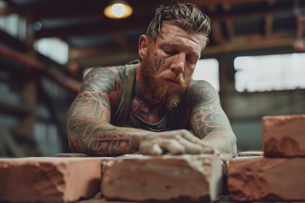 Retrato de una persona que trabaja en la industria de la construcción