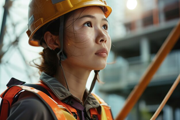 Retrato de una persona que trabaja en la industria de la construcción