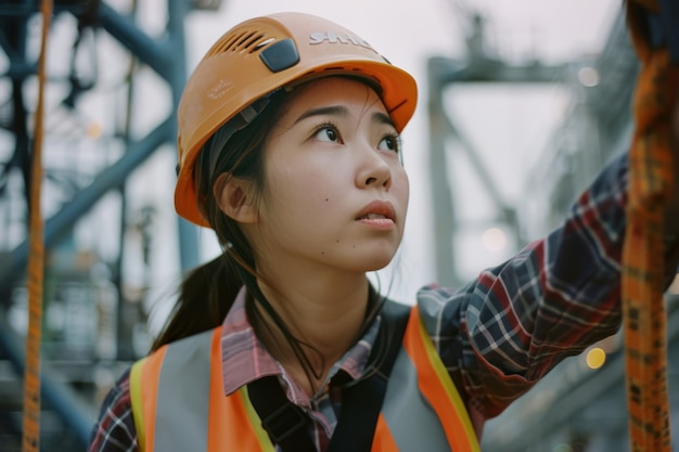 Retrato de una persona que trabaja en la industria de la construcción