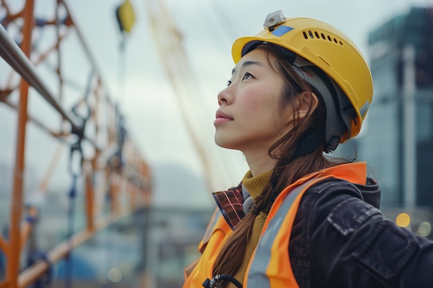 Retrato de una persona que trabaja en la industria de la construcción