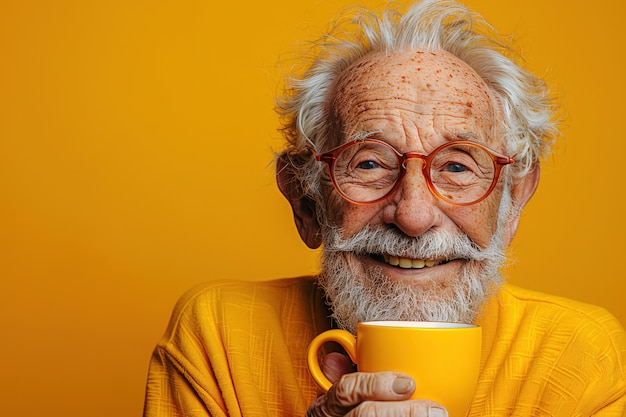 Foto gratuita retrato de una persona vestida de amarillo