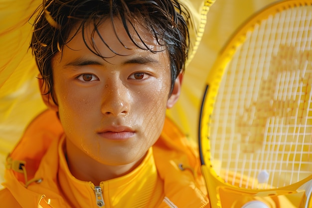 Foto gratuita retrato de una persona vestida de amarillo