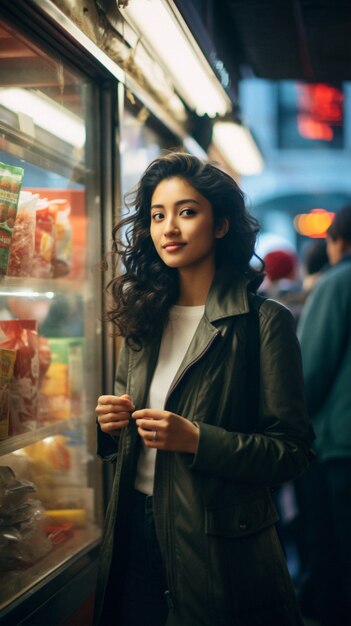 Retrato de persona durante la vida diaria en la ciudad de nueva york