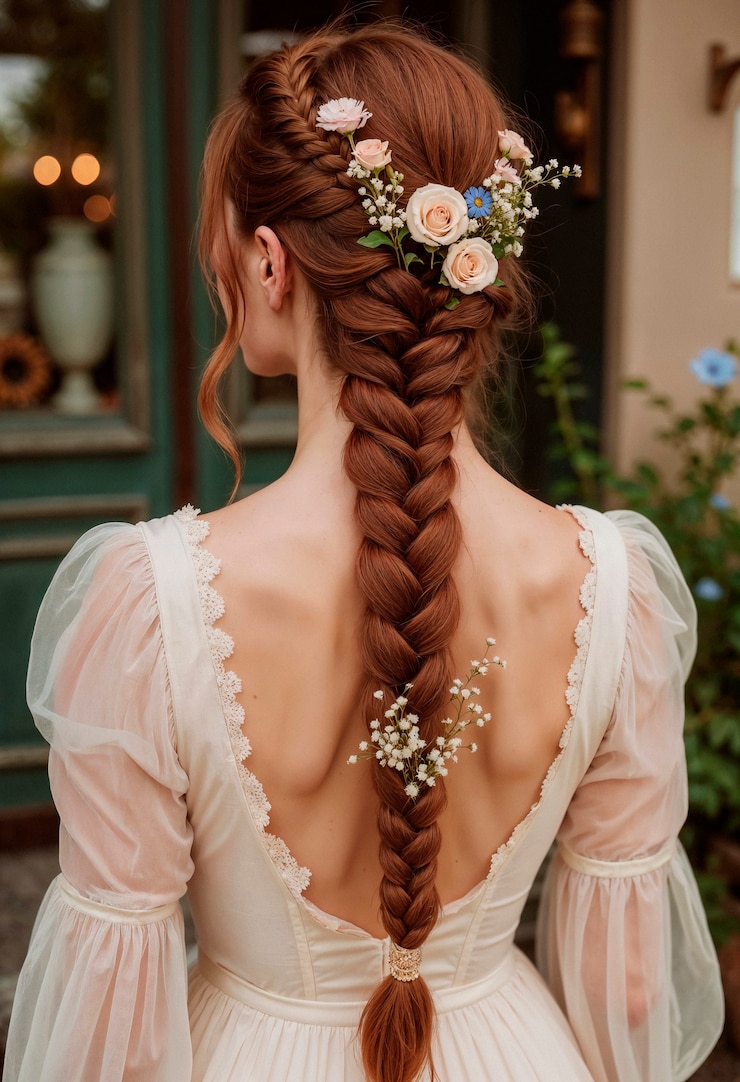 Foto gratuito retrato de primavera de una mujer joven con flores