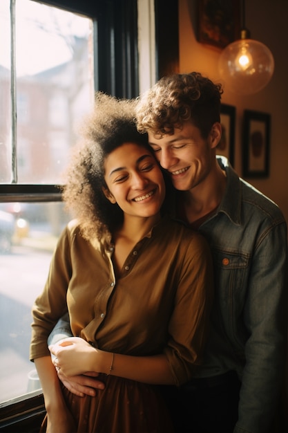 Retrato en primer plano de una pareja juntos