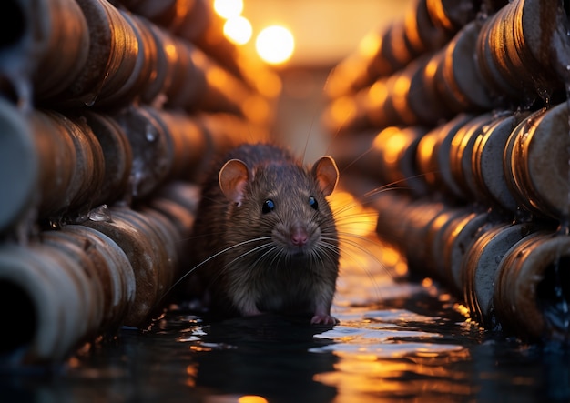 Foto gratuita retrato de una rata salvaje