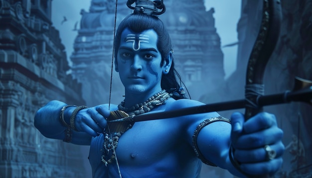 Foto gratuita retrato realista de ram navami para la celebración de ram novami