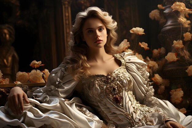 retrato de una reina de fantasía medieval