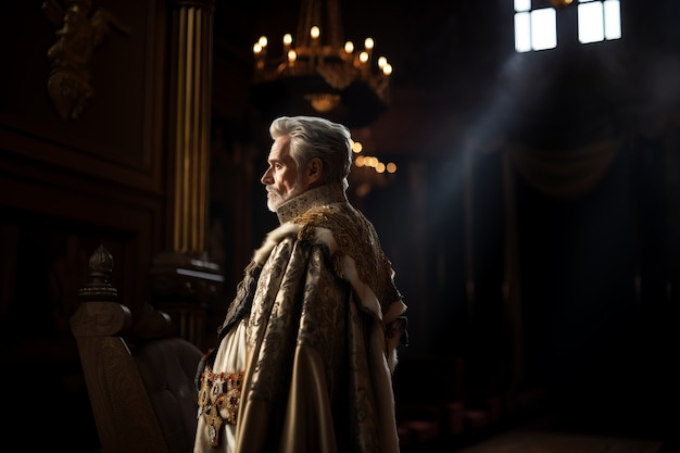 Foto gratuita retrato del rey durante la época medieval.