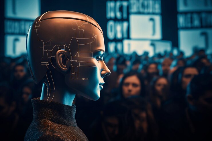 Foto gratuito retrato de un robot en el área urbana