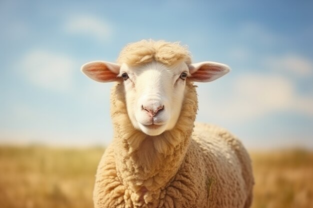 Retrato sencillo de una oveja