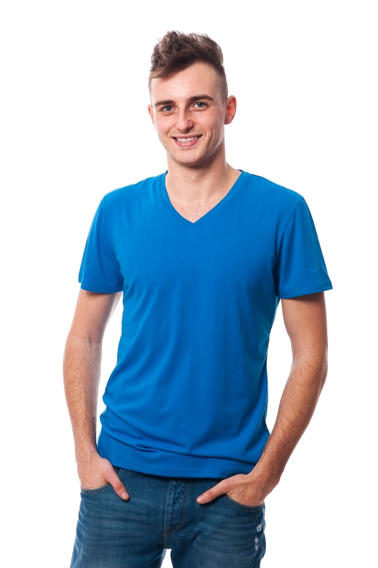 Foto gratuito retrato, de, sonriente, joven